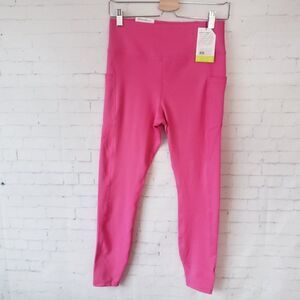 Eddie Bauer Movement Size S Lux High Rise Pocket Leggings 7/8 Length Pink NEW